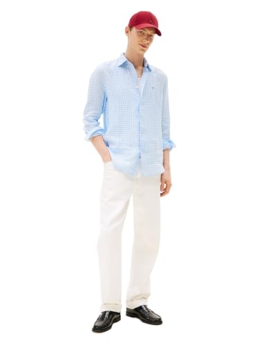 Image of Tommy Hilfiger Men's Long Sleeve Casual Linen Button Down Shirts in Regular Fit