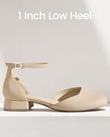 Ankis Damen Pumps, geschlossene Rundspitze, niedriger Blockabsatz – Ansicht 4