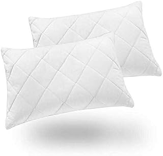 Premium Quilted Cover Pillows (2 Pack, Standard) - Hotel Quality Filled Pillows for Side, Back and Stomach Sleeper, Soft Hollow-fiber Filled Sleeping Pillows Down Alternative Bed Pillows