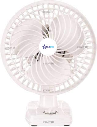 Image of STARVIN High-Performance Desk Fan | Portable 9 Inch Table Fan with Quiet Motor & Adjustable Airflow | Personal Cooling Fan for Home & Office (White)