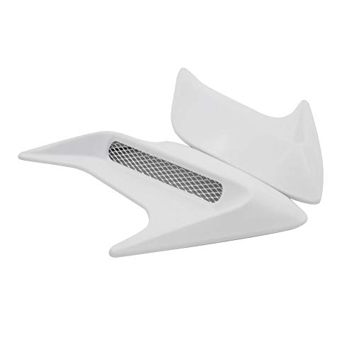 idain 2PCS Decorative Air Flow Intake Air Vent Hood Universal Car Decorative Air Scoop Intake Hood Vent Bonnet (White)