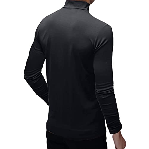 Men's Fashion Mock Turtleneck T-Shirts Long Sleeve Pullover Sweater Basic Designed Undershirt Slim Fit Top4