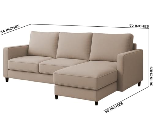 Image of The MM Furniture store Premium Fabric Sofa - Champagne (4 Seater - RHS)