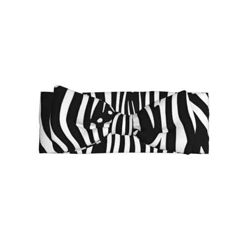 black and white zebra stripes Prints Baby Bow Headband - Super Stretchy Soft Bows Hair Accessories for Newborn Infant Toddlers Kids Girls - Elastic and Skin-Friendly