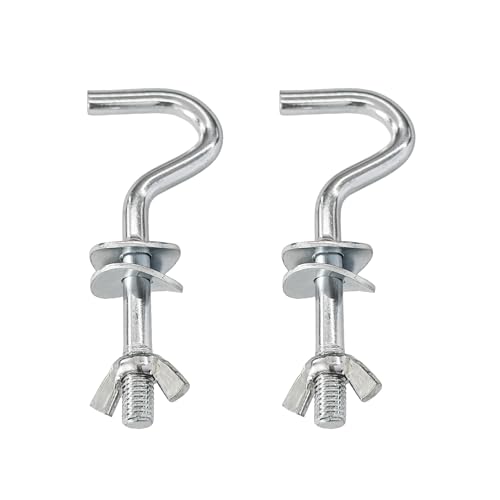 Runseaway 2Pcs Heavy-Duty Metal Hammock Replacement Hooks 3/8 Inch Diameter Fits 1-1/4 to 2 Inch Long Holes on Hammock Stands Hammocks Hooks for Indoor and Outdoor Use