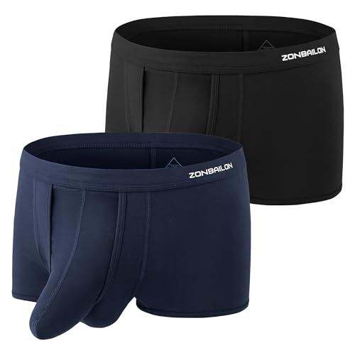 Men's Underwear Boxer Briefs Dual Pouch Trunks Elephant Nose Boxer Briefs for Men Pack