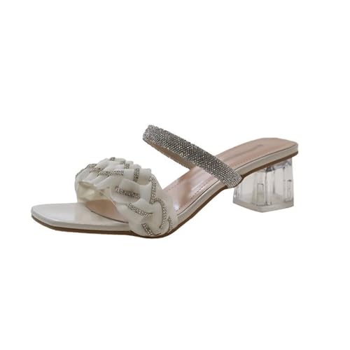 Shoes Women's Direct Outer Rhinestone High Heels Heeled Sandals Slippers(36)