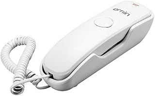 Ornin T102 Trimline Corded Telephone, Wall mountable, Last Number Redial, Mute, M1/M2 One Touch Memory, Ringer Volume Adjustable(White)-UK Version