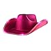 blinkee Light Up Shiny Satin Metallic Space Cowboy Hat Viva Pink Magenta