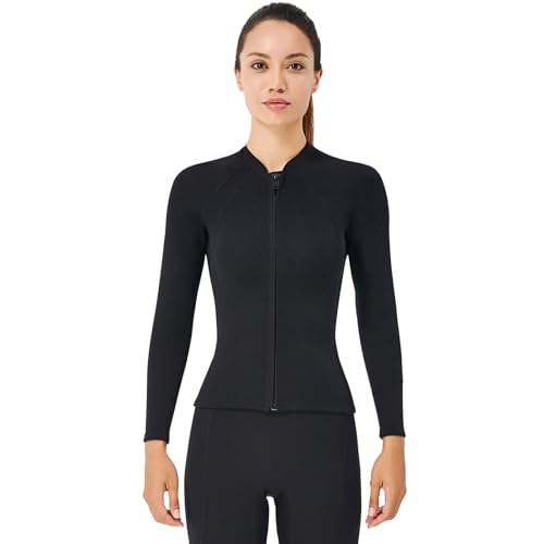 Chaqueta de buceo para hombre y mujer con cremallera frontal, neopreno de 2 mm para snorkel y natación miniatura 4