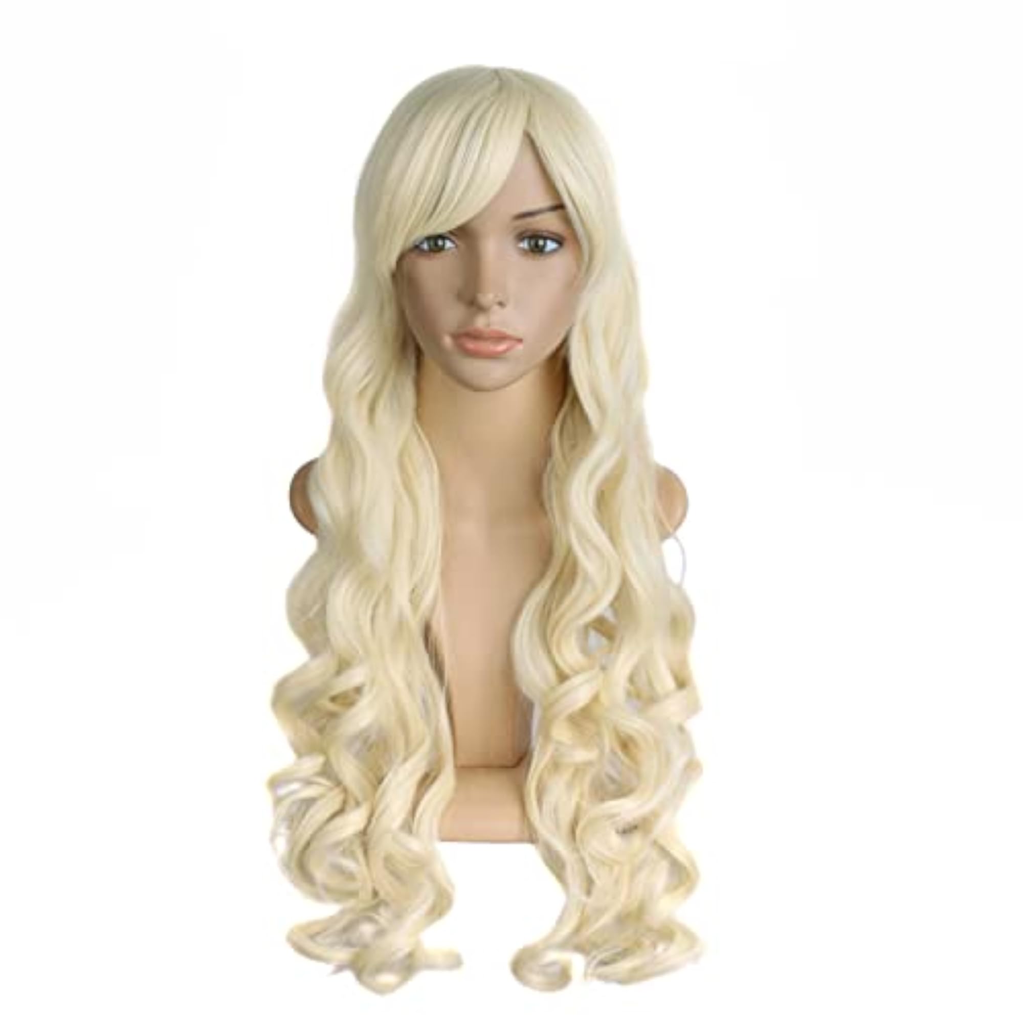 28 Inch Side Bangs Long Curly Anime Cosplay Wig