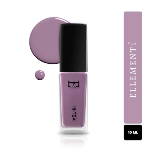 Image of Ellement Hi-Tea Nail Polish 10 ML | Soft Mauve Purple Nail Colour | High Gloss Salon Finish | Quick Dry Smooth Application | Long Lasting Chip Resistant Wear | Vegan Nail Paint for Everyday Modern Styling