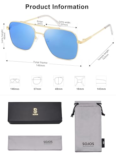 SOJOS Aviator Sunglasses for Men WomensTrendy Designer Shades SJ1232