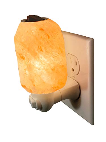 Dream Salts Himalayan Salt Night Light / Scented Oil And Fragrance Wax Warmer Burner / Aroma Therapy / Natural Hand Carved Plugin Lamp (1 Pack, Natural)