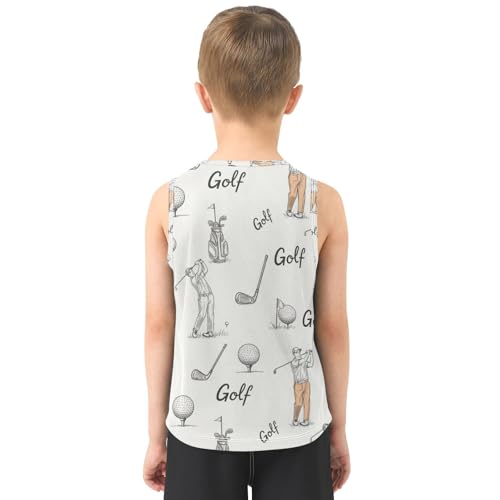 J JOYSAY Cartoon Golf Swing Boys Tank Top Sleeveless Muscle Shirts Quick Dry Sport Workout Active Kids T-Shirts 3-15T3