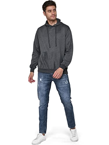 Image of SXV STYLE Hooded Pullover Solid Plain Unisex Cotton Oversized Baggy Sweatshirt Hoodie