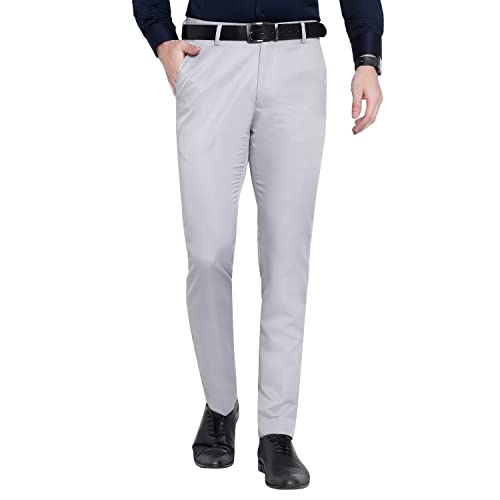 Image of ABLESTAR Men's Polycotton Slim Fit Formal Trouser - Spendex Cotton Casual Pant for Men - Breathable, Lightweight, Adjustable Formal Trouser for Men - Pack of 3
