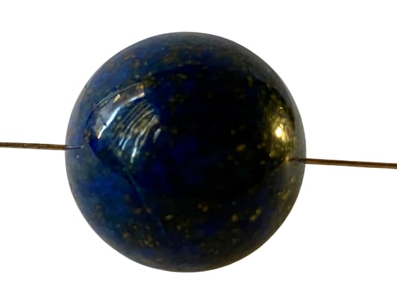 ✦ Bella-gems ✦ One 20mm Ravishing/Premium Grade/AAAA~Genuine Afghanistan Pyrite Deep Indigo Blue LAPIS LAZULI X-Large Round Bead - R1388