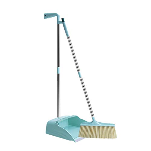 yummyfood123 Juego De Escoba Y Recogedor con Mango Largo, Ahorro De Savia Plegable Vertical Y Liviano para El Hogar, La Cocina, La Oficina Cover
