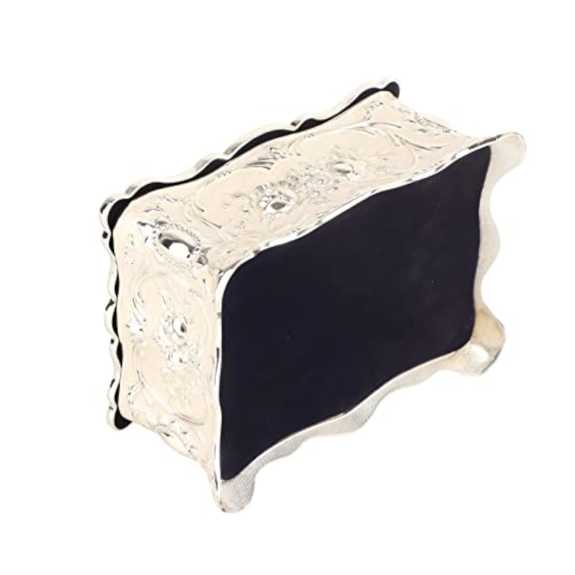 Vintage Double Layer Treasure Chest Jewelry Box, Silver White