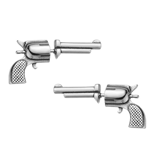 HZMAN Stainless Steel Personality Hip Hop Street Style Gun Stud Earrings for Men Women