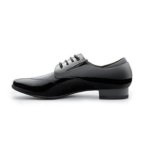 Zapatos de baile de salón para hombre, zapatos de vestir profesionales para baile latino, jazz, vals, enseñanza, charol, Oxford, #321 4.5-11, Negro -, 42 EU
