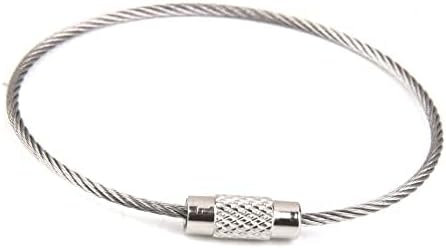 Wire Rope Key Ring cables Stainless Steel Pendant Circle EDC Tool Key Holder Loops for Outdoor, Hiking, Hanging Luggage Tags, Keys and ID Tag Keepers 1.5mm thickness*170mm long