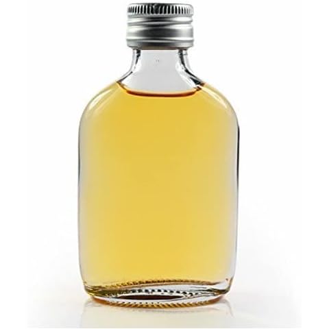 12 x 50ml Miniature Glass Hip Flask with Silver Aluminium Caps Cover