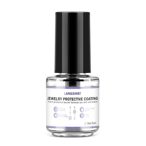 LANGXINST 5ml Jewelry Protective Coating Jewelry Sealant Clear Invisible Long-Lasting Protection Forms a Protective Barrier Between Skin and Metal Suitable for Earrings Rings and Bracelets