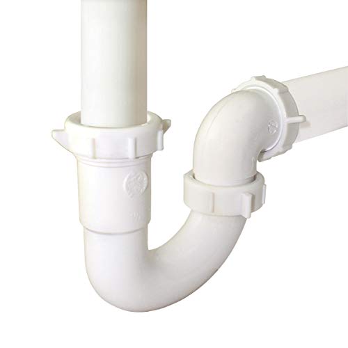 Keeney 600K 1-1/2-Inch or 1-1/4-Inch by 1-1/2-Inch Sink Trap with Slip Joint Elbow, White