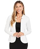 KRISP Damen Leichter Blazer Kurzjacke Texturiert, Cremeweiß (4209), 46, 4209-CRM-18