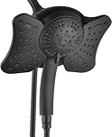 2.5 GPM High Pressure Shower Head: GRICH 8.7 Inch Black Shower Heads with Hand Held Spray 2-in-1 Combo, 9-Settings Handheld Shower Head & Adjustable Rain Shower Head with Hose 60'', Anti-Clog Nozzles