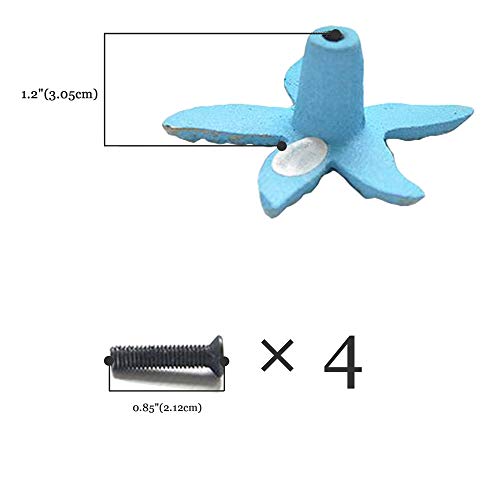 Cast Iron Nautical Drawer Pulls – Marine Style Door Knobs for Dresser Drawer | Kitchen Cupboard | Wardrobe | Door | Vanity Unit – Shell | Crab | Seahorse | Starfish (4, White)