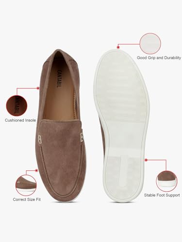 Image of Cantabil Casual Loafers Shoes for Men l Lightweight & Comfortable with Cushioned Insole PU Upper TPR Sole Lace-Up on Closure (P MFTW00139)