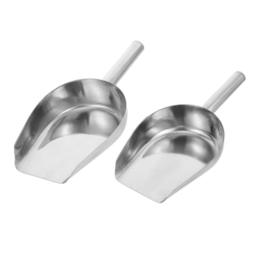 BIUDECO 2 piezas Pala Multiusos de Acero Inoxidable Pala para Hielo y Harina con Superficie Pulida y Diseño Resistente para Cocina y Hogar