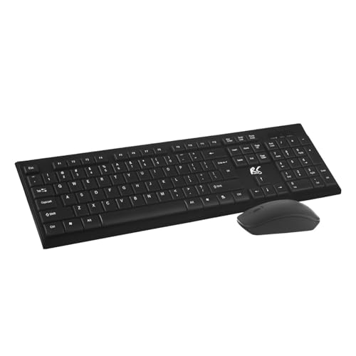 NanoRS Ensemble Clavier + Souris QWERTY sans Fil | Fréquence 2,4 GHz, portée : jusqu'à 10 m | RLa...