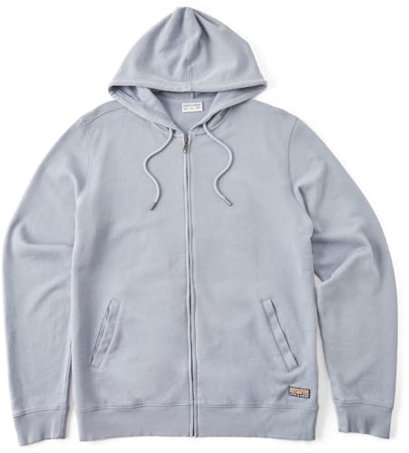 Life is Good. Men's Solid French Terry Zip Hoodie, Stone Blue4
