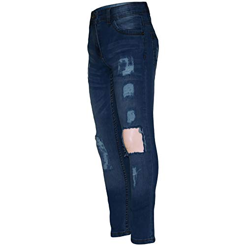 Kids Girls Skinny Jeans Jet Black Denim Ripped Stretchy Pants Jeggings 5-13 Year3