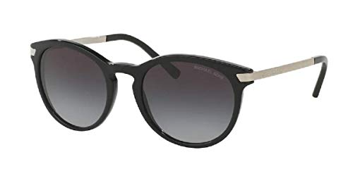 Michael Kors MK2023 Round Sunglasses for Women + BUNDLE with Designer iWear Care Kit (Black/Light Grey Gradient, 53)…