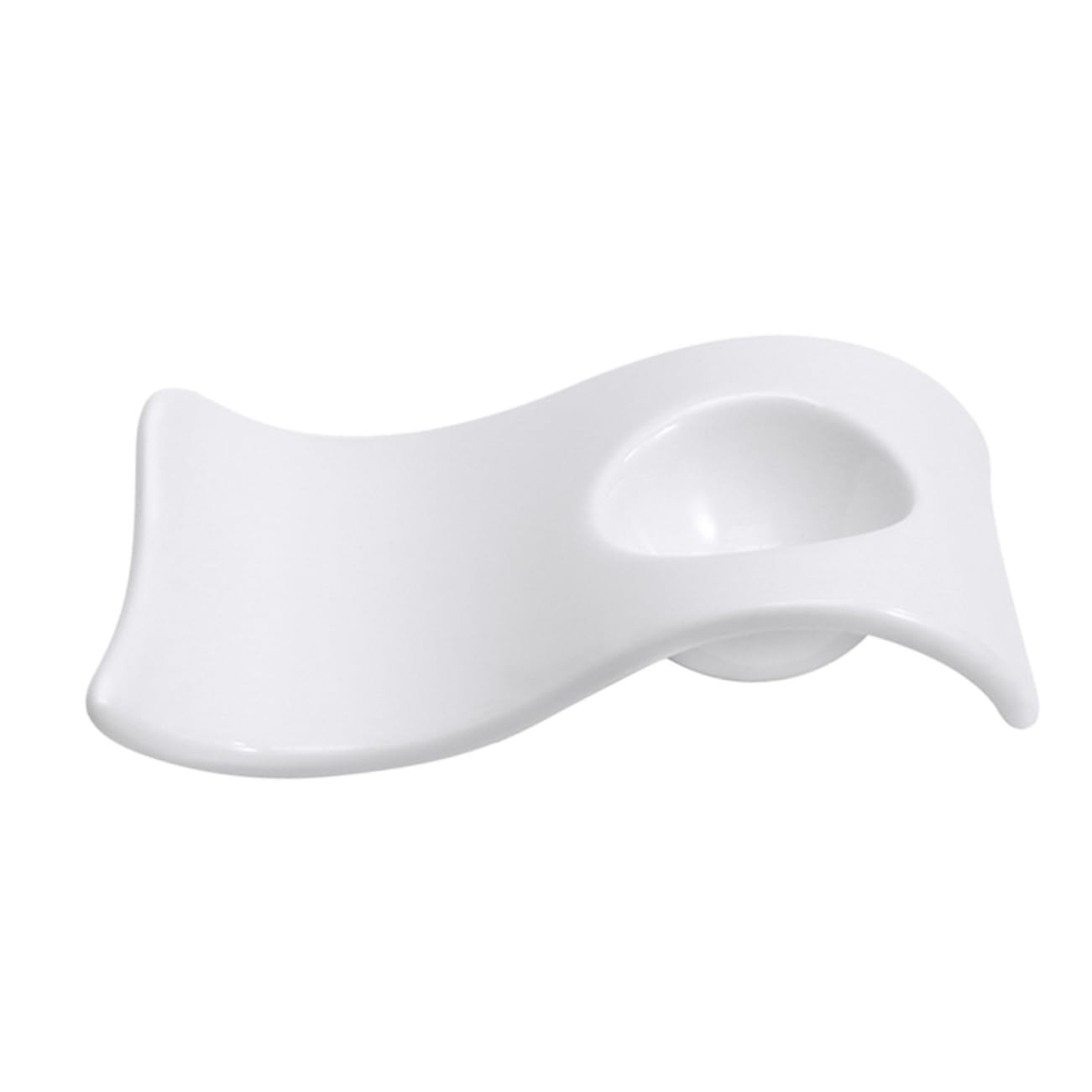 Ciieeo 1 Pc Lightweight Wave Shape Egg Holder Practical Egg Storage Cup for Dining Table Modern Ceramic Design for Breakfast Elegant Kitchen Decor White