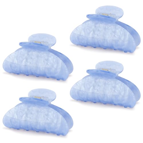 Vovii 4Pcs Acrylic Claw Clips for Women Hair Accessories, Medium Sized Cute Trendy Claw Clips for Thick Thin Hair Non Slip (Blue)