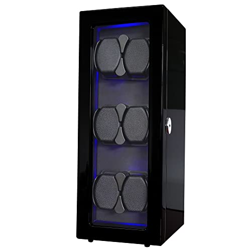 ORYX Watch Winders for 6 Automatic Watches Wooden Rotating Watch Box 15 Rotation Modes Setting Storage Case for Rolex with LED Light, Battery Operated or AC Adapter Powered Super Quiet Mabuchi Motor