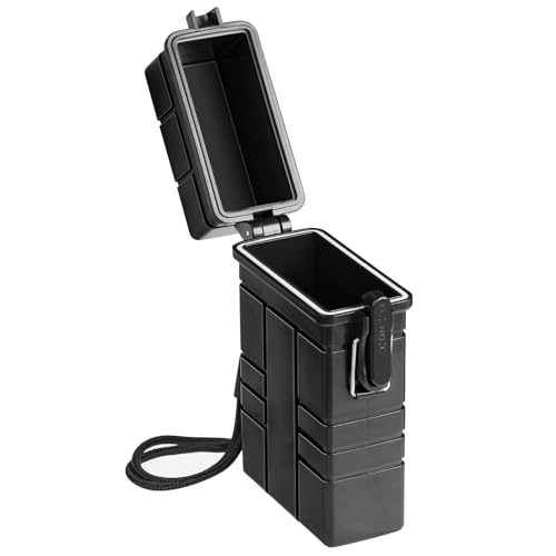 Confezione da 20 accendini antivento e impermeabili, contenitore for attrezzatura da pesca EDC, contenitore for la sopravvivenza, scatola stagna for fiammiferi(Black2)