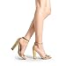 DREAM PAIRS Women's Hi-Chunk High Heel Pump Sandals,Size 5.5,Gold-Pat,HI-CHUNK