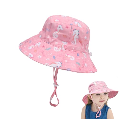 velado Baby Sun Hat Cotton Wide Brim Bucket UPF 50+ Sun Protection Cap for Kids Girls Boys Adjustable Summer Breathable Beach Hat for Travel Play Outdoor