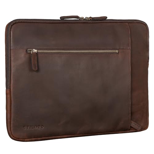 Housse MacBook 15.6 pouces et iPad 12.9 en cuir vintage marron
