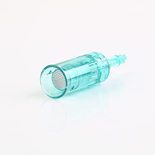 Image of Derma Pen Needles Cartridge 12 Pin | 36 Pin | Nano Needle Cartridge Tip For A1 & A6 Derma Pen Electric Auto Micro Stamp Derma Anti-Aging Pack of 3 (Green, Nano Round)