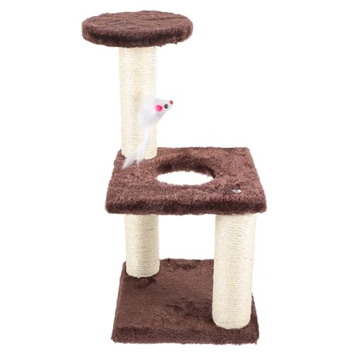 Rascador para Gatos Hemoton de 3 Niveles y Sisal Café miniatura 1