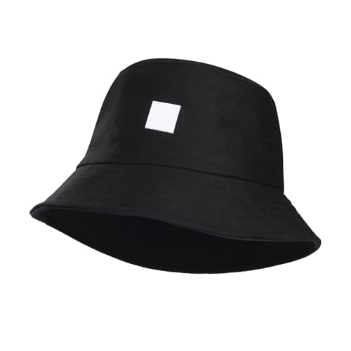 MaoXinTek Sombrero del Pescador Algodón Plegable Bucket Hat Al Aire Libre Visera para Senderismo Camping y Playa 56-58 cm Negro
