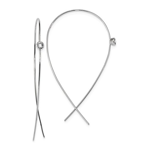 925 Sterling Silver Cubic Zirconia Cz Tassel String Threader Earrings Drop Dangle Fine Jewelry For Women Gifts For Her